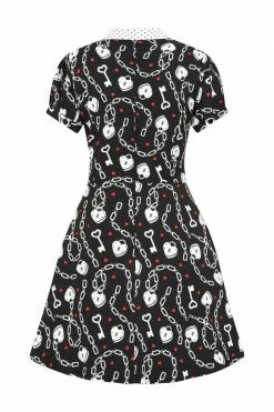 Hell Bunny Heart Lock Mini Dress -Timeless London Shop hlb40311 heart lock mini dress blk wht 13 1 560x