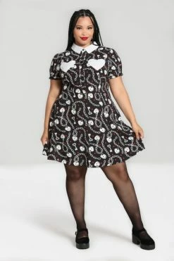 Hell Bunny Heart Lock Mini Dress -Timeless London Shop hlb40311p heart lock mini dress blk 03 1 2 560x