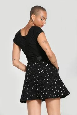 Hell Bunny Bat Pinafore Dress In Black Embroidered Pattern -Timeless London Shop hlb40312 bat pinafore dress blk 04 560x