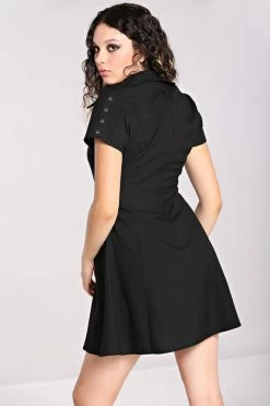 Hell Bunny Tifa Dress Goth Punk Grunge Zips -Timeless London Shop hlb40322 tifa mini dress blk 04 1 1 560x