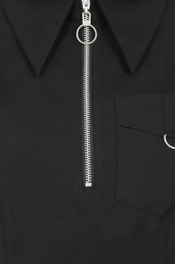 Hell Bunny Tifa Dress Goth Punk Grunge Zips -Timeless London Shop hlb40322z tifa mini dress blk 12 1 1 560x