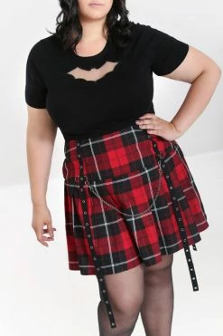 Hell Bunny Brody Mini Skirt -Timeless London Shop hlb50141p brody mini skirt red 01 560x