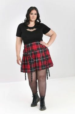 Hell Bunny Brody Mini Skirt -Timeless London Shop hlb50141p brody mini skirt red 02 560x