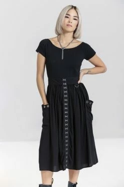 Hell Bunny Tabitha Skirt -Timeless London Shop hlb50172 tabitha skirt black 01 7 560x