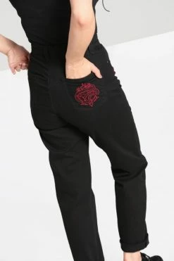 Hell Bunny Tallulah Jeans With Snake Moon Embroidery 21 Hell Bunny Tallulah Jeans With Snake Moon Embroidery -Timeless London Shop hlb50212 tallulah jeans blk 02 560x