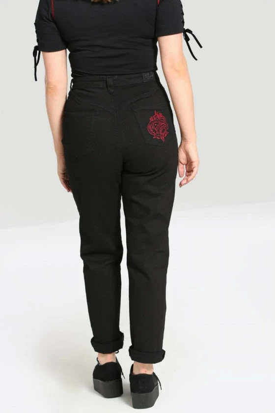 Hell Bunny Tallulah Jeans With Snake Moon Embroidery 9 Hell Bunny Tallulah Jeans With Snake Moon Embroidery - Image 9