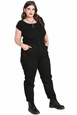 Hell Bunny Tallulah Jeans With Snake Moon Embroidery