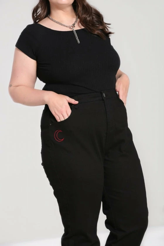 Hell Bunny Tallulah Jeans With Snake Moon Embroidery 4 Hell Bunny Tallulah Jeans With Snake Moon Embroidery - Image 4