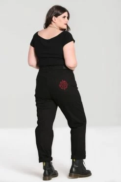 Hell Bunny Tallulah Jeans With Snake Moon Embroidery 19 Hell Bunny Tallulah Jeans With Snake Moon Embroidery -Timeless London Shop hlb50212p tallulah jeans blk 04 560x