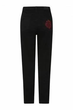 Hell Bunny Tallulah Jeans With Snake Moon Embroidery 26 Hell Bunny Tallulah Jeans With Snake Moon Embroidery -Timeless London Shop hlb50212z tallulah jeans blk 11 560x