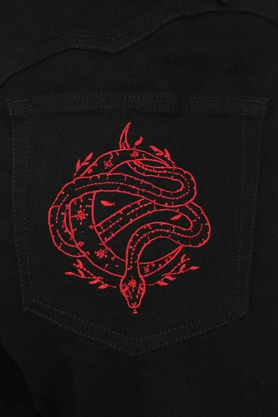 Hell Bunny Tallulah Jeans With Snake Moon Embroidery 14 Hell Bunny Tallulah Jeans With Snake Moon Embroidery - Image 14