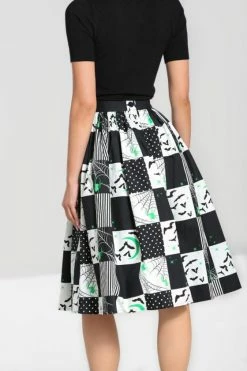 Hell Bunny Annie 50's Skirt Halloween Bats -Timeless London Shop hlb50222 annie 50s skirt blk wht 02 1 560x