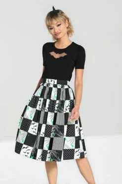 Hell Bunny Annie 50's Skirt Halloween Bats -Timeless London Shop hlb50222 annie 50s skirt blk wht 04 1 560x
