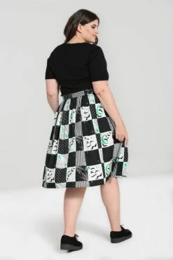 Hell Bunny Annie 50's Skirt Halloween Bats -Timeless London Shop hlb50222p annie 50s skirt blk wht 02 1 560x