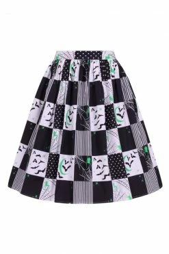 Hell Bunny Annie 50's Skirt Halloween Bats -Timeless London Shop hlb50222z annie 50s skirt blk wht 10 560x