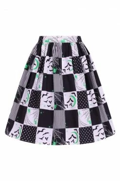 Hell Bunny Annie 50's Skirt Halloween Bats -Timeless London Shop hlb50222z annie 50s skirt blk wht 12 560x