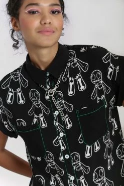Hell Bunny Voodoo Blouse 15 Hell Bunny Voodoo Blouse -Timeless London Shop hlb60149 voodoo shirt black 02 1 560x