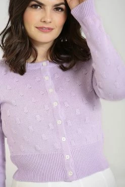 Hell Bunny Mallow Cardigan In Lavender -Timeless London Shop hlb60166 mallow cardigan lavender 01 6 560x