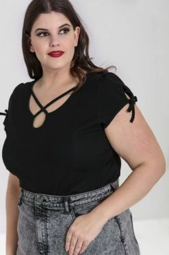 Hell Bunny Cristina Top In Black -Timeless London Shop hlb60171p cristina top black 02 7 560x