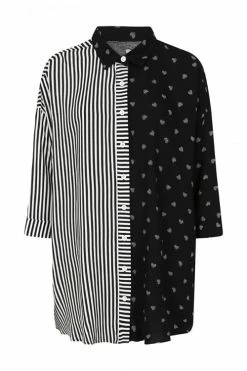 Hell Bunny Ribcage Oversize Shirt -Timeless London Shop hlb60174 ribcage oversized shirt blk wht 10 m 560x