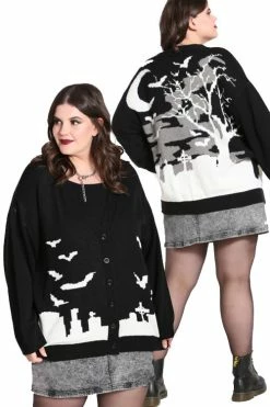 Hell Bunny Salem Oversize Cardigan Graveyard Halloween