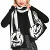 Hell Bunny Skelli Chunky Large Knitted Scarf Pumpkin Halloween