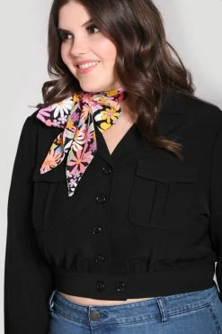 Hell Bunny Ravenwood Cropped Jacket In Black -Timeless London Shop hlb80026p ravenwood jacket blk 03 560x