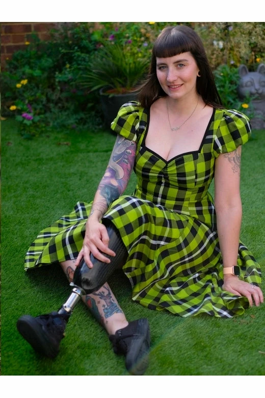 Collectif Mimi Swing Dress In Frogs Breath Tartan 3 Collectif Mimi Swing Dress In Frogs Breath Tartan - Image 3