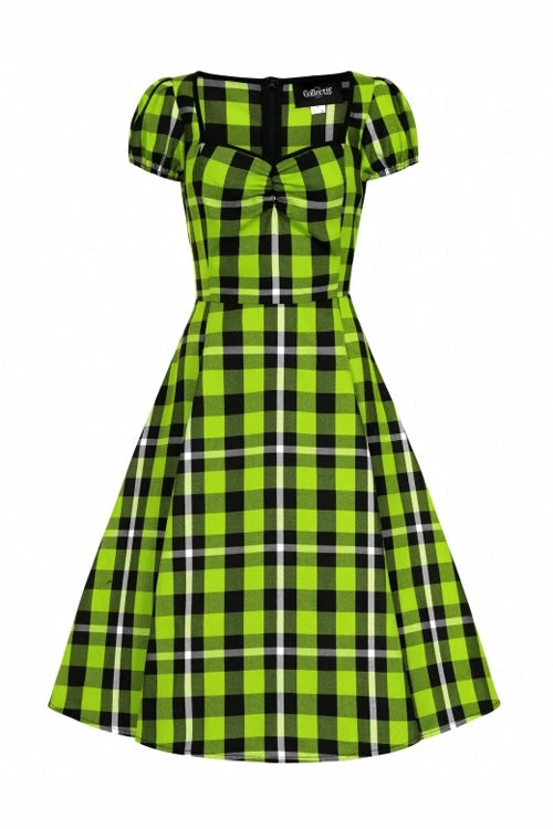 Collectif Mimi Swing Dress In Frogs Breath Tartan 6 Collectif Mimi Swing Dress In Frogs Breath Tartan - Image 6