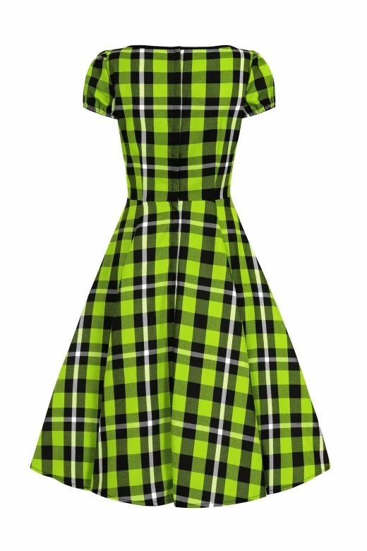Collectif Mimi Swing Dress In Frogs Breath Tartan 7 Collectif Mimi Swing Dress In Frogs Breath Tartan - Image 7