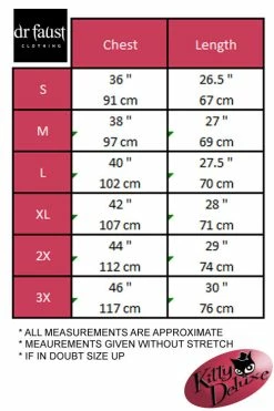 Dr Faust Mens Black T-Shirt In Sutton Red Snake -Timeless London Shop size chart DF Mensl 560x
